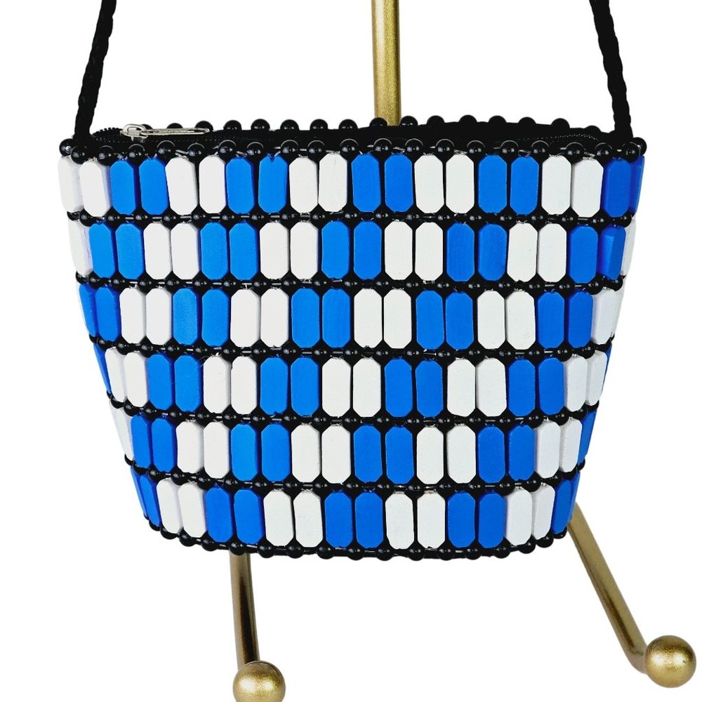 Joa Wooden Octagon and Bead Tile Mini Bags Crossbody Bag - Picture 1 of 8